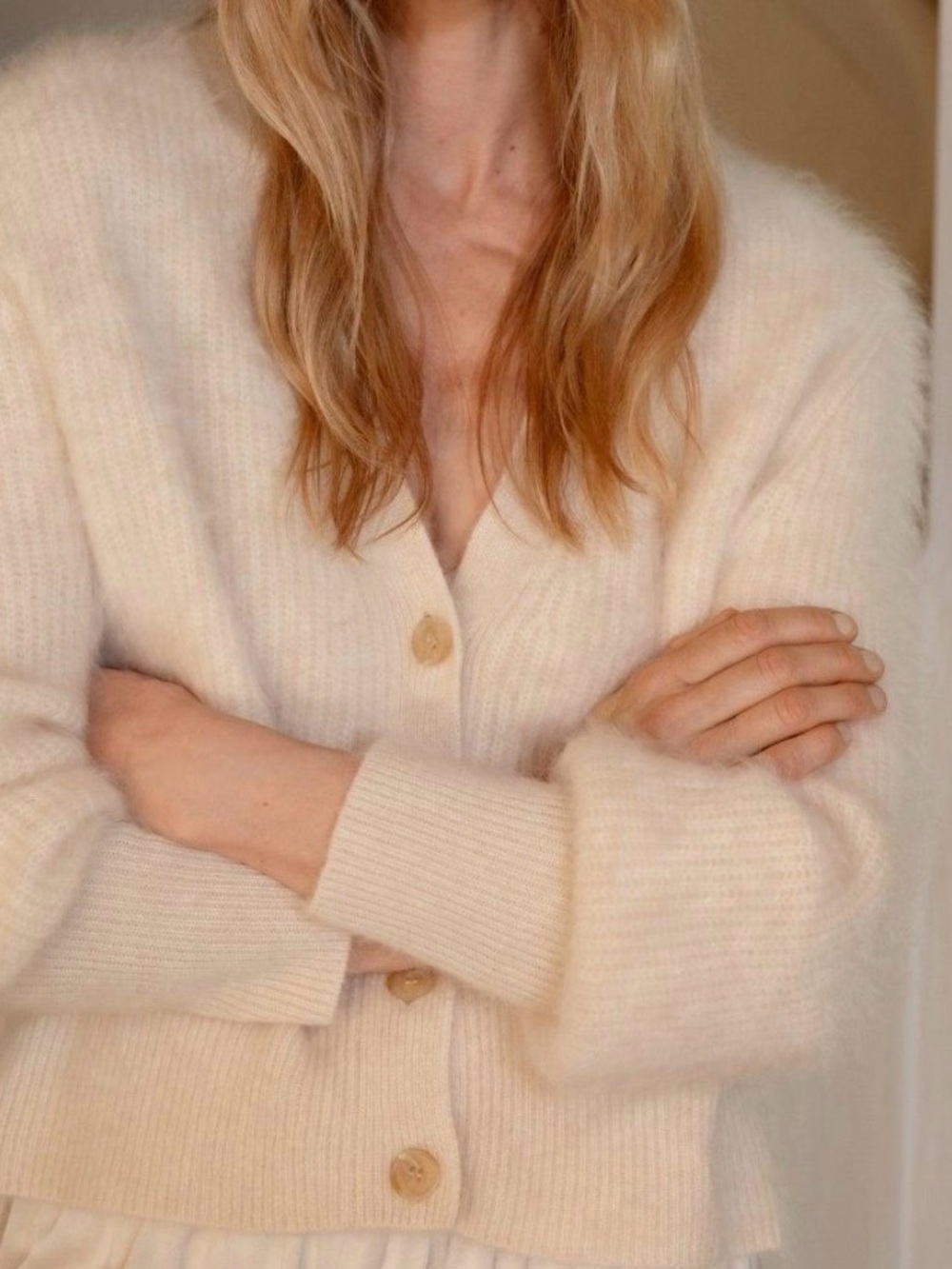 Jenni Kayne Cashmere Peyton Cardigan Ivory (S) - Picture 3 of 4